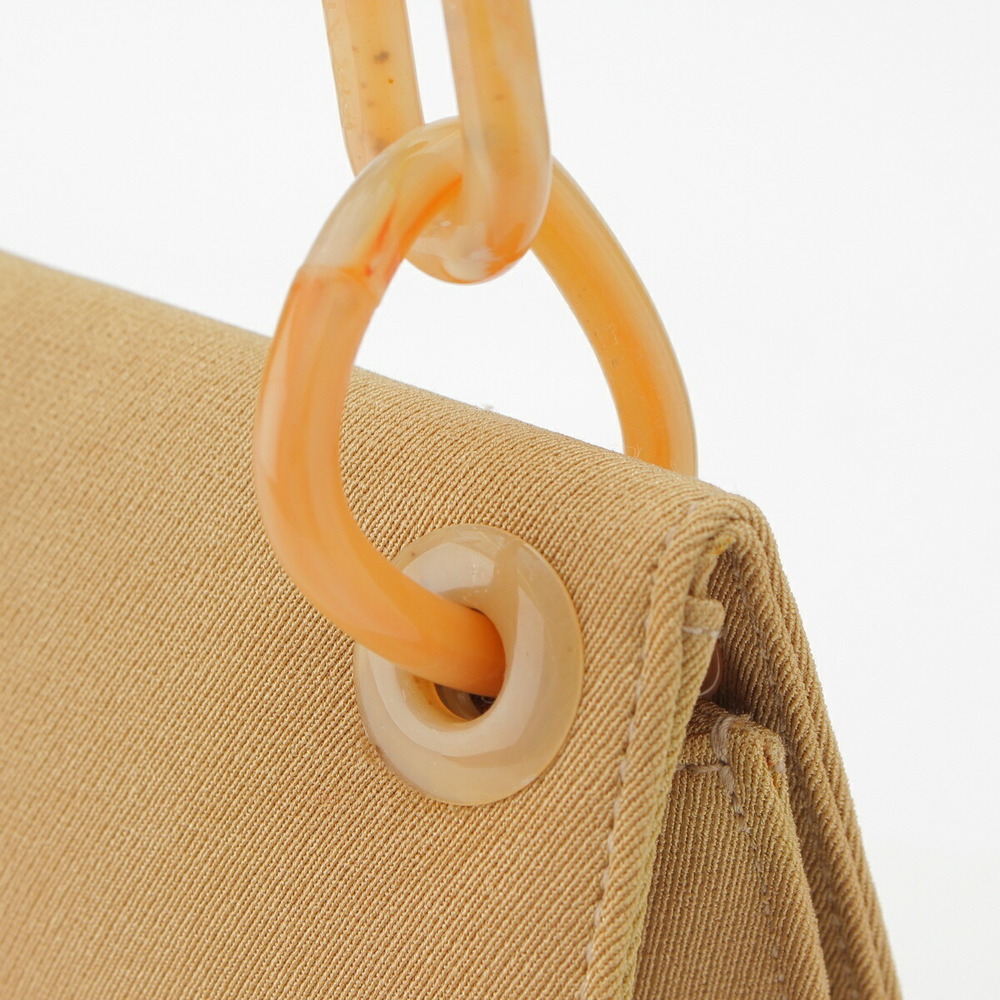 Prada Handbag Logo Shoulder Beige Chain Bag - Picture 10 of 10